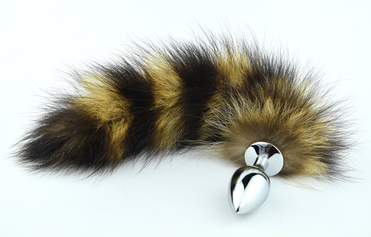 Пробка металлическая с полосатым хвостом размер S 47153-MM