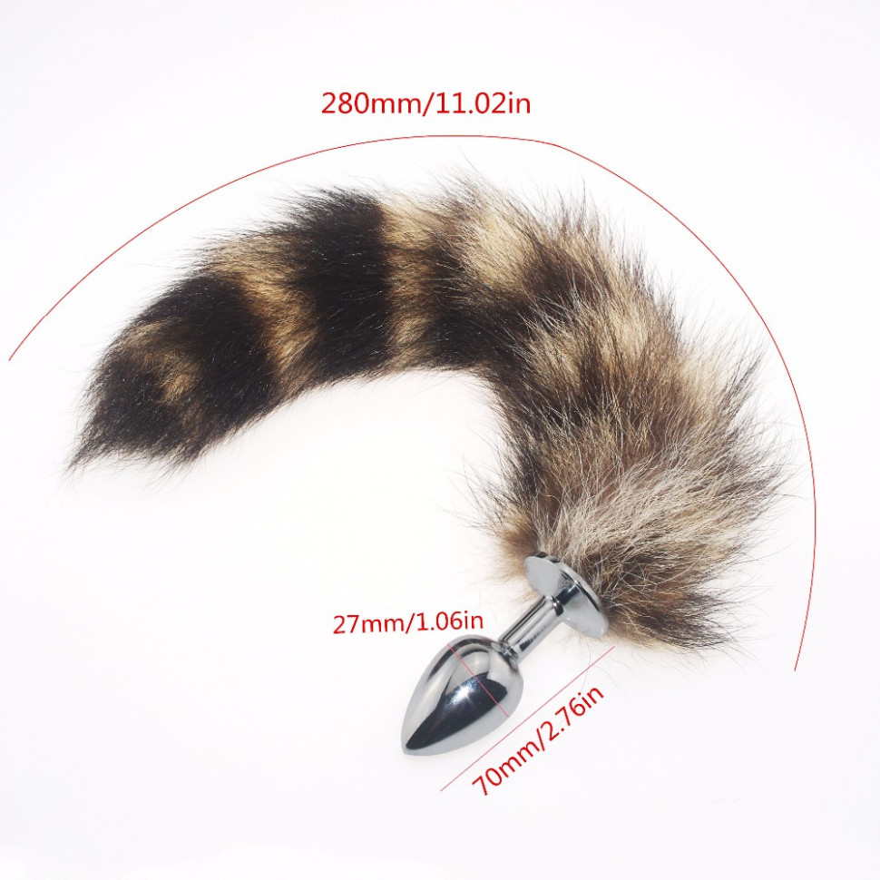 Пробка металлическая с полосатым хвостом размер S 47153-MM