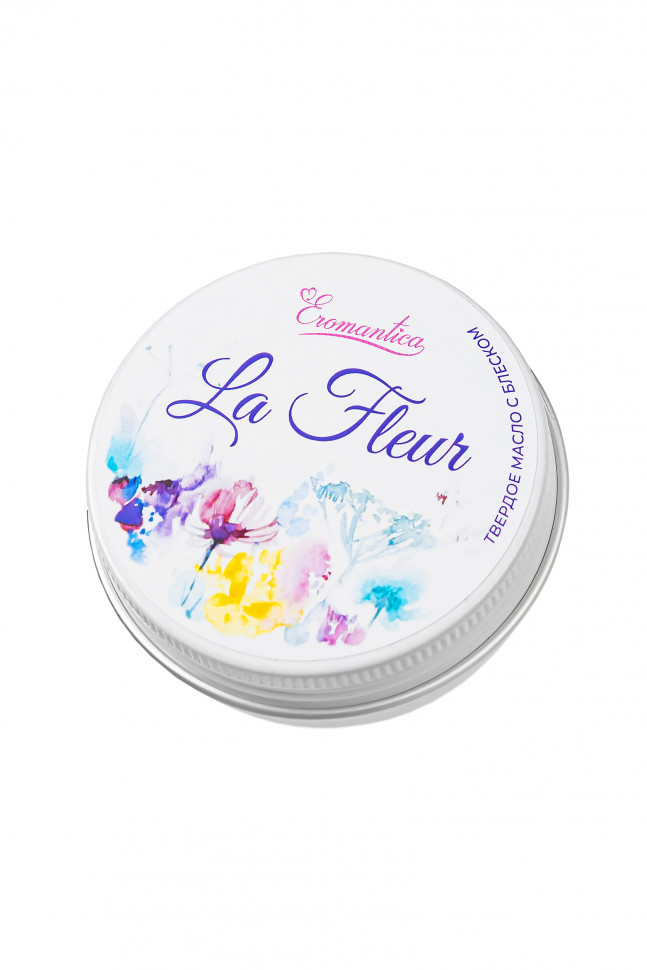 Твердое массажное масло Eromantica «La fleur» с блеском, 20 г