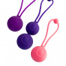 Набор вагинальных шариков L'EROINA by TOYFA Bloom, силикон, фиолетово-розовый, Ø 3,1/3,1/2,6-3 см