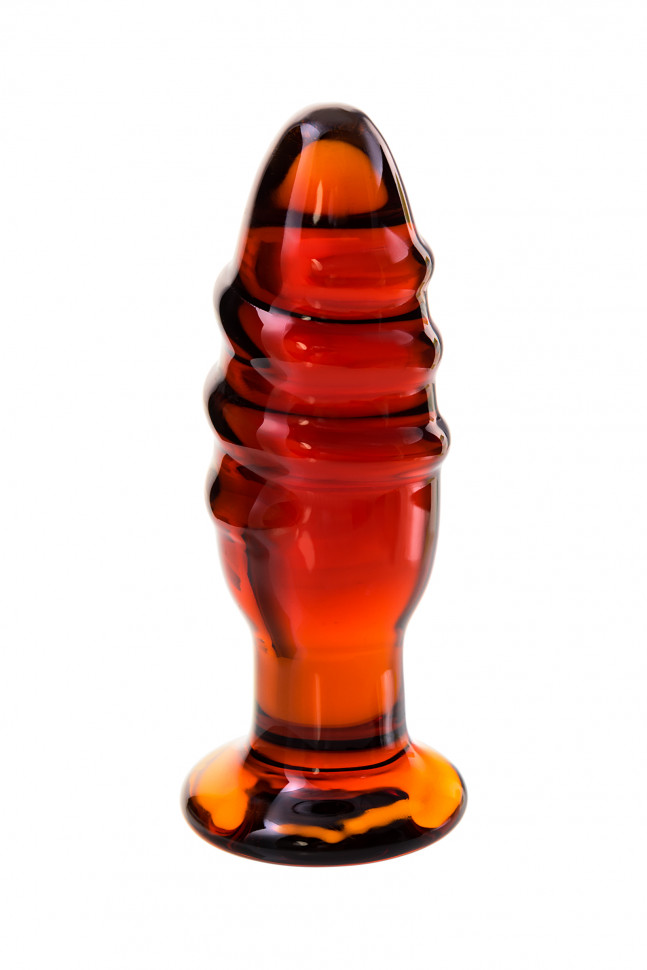 Анальная втулка Sexus Glass, стекло, коричневая, 12,5 см, Ø 4 см