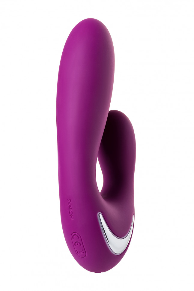 Вибратор с клиторальным стимулятором Svakom Vesper, Силикон, Фиолетовый, 14,8 см