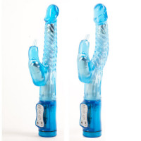 Виброкомпьютер синий гнущийся с клиторальной стимуляцией 47051-MM