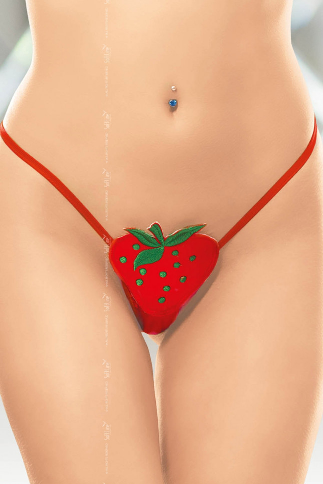 Стринги Клубничка SoftLine Collection, красный, S/L