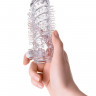 Насадка на пенис Штучки-дрючки с вибропулей, TPR, прозрачная, 13,4 см.