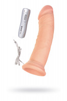 Реалистичный вибратор TOYFA RealStick Elite Vibro, TPR, телесный, 7 режимов вибрации, 20 см