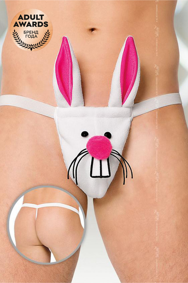 Стринги мужские Кролик SoftLine Collection, белый, S/L