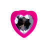 Анальная втулка ToDo by Toyfa Diamond Heart, силикон, розовая, 7 см, Ø 2 см