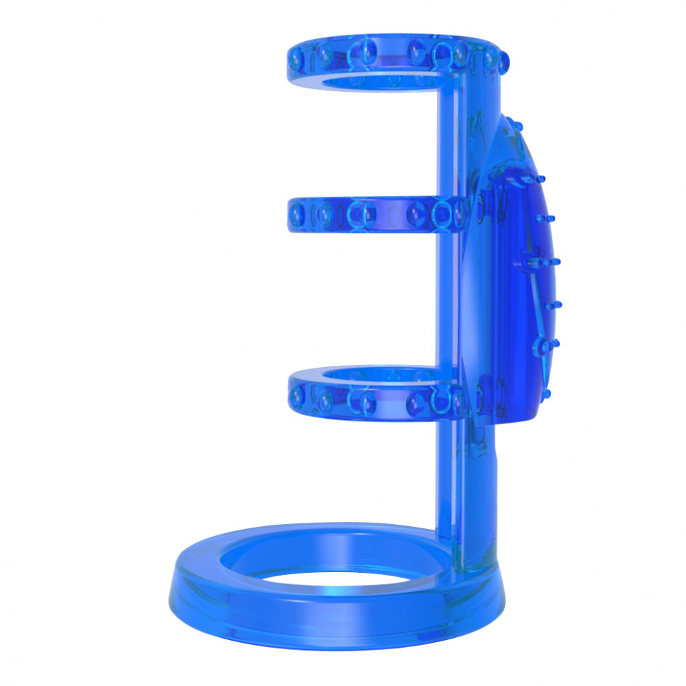 Виброкольцо Vibrating Cock Cage Blue CN-101613036
