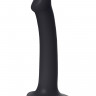 Ремневой нереалистичный страпон на присоске Strap-on-me, M, силикон, черный, 18 см