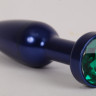 Анальная пробка металл 11,2х2,9см синяя с зеленым размер- L 47197-2-MM