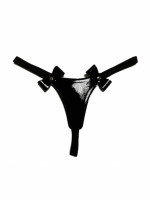 Стринги из эко-кожи лаковые с бантиками 50006ars