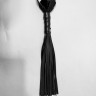 Плеть Чёрная Роза Лаковая с Кожаными Хвостами 40 см. 54073ars