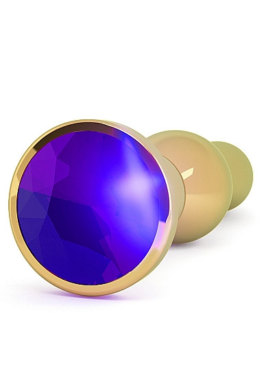 Анальная пробка 4,8" R4 RICH Gold/Purple Sapphire SH-RIC004GLD