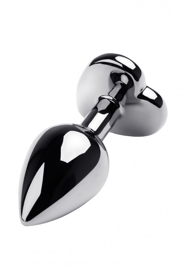 Анальная втулка Metal by TOYFA, металл, серебряная, с фиолетовым кристаллом, 8 см, Ø 3,4 см, 85 г