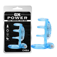 Виброкольцо Dual Vibrating Cock Cage Blue CN-461657339