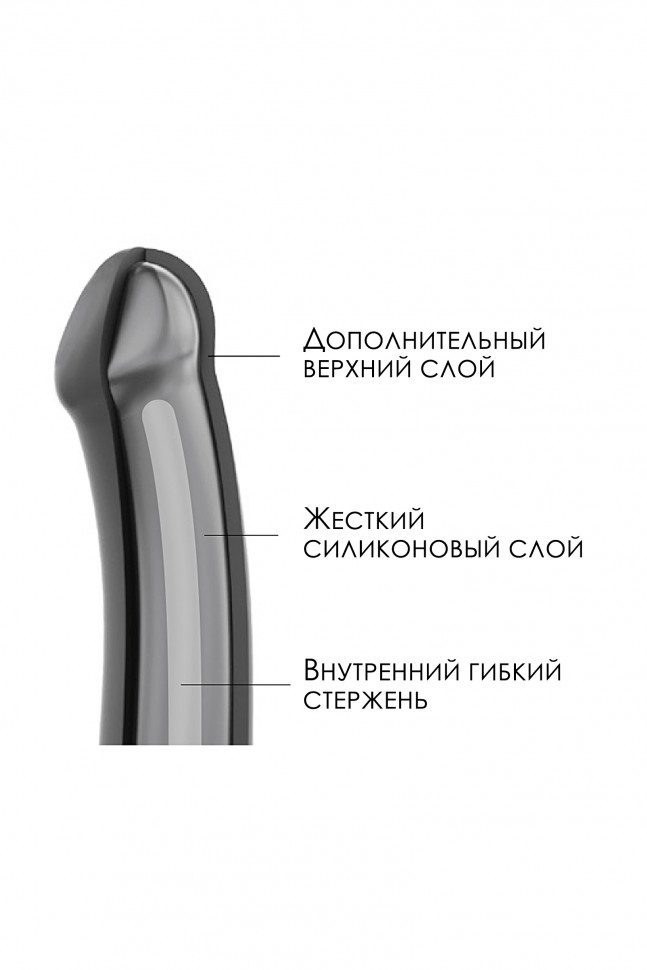 Ремневой нереалистичный страпон на присоске Strap-on-me, XL, силикон, черный, 20 см