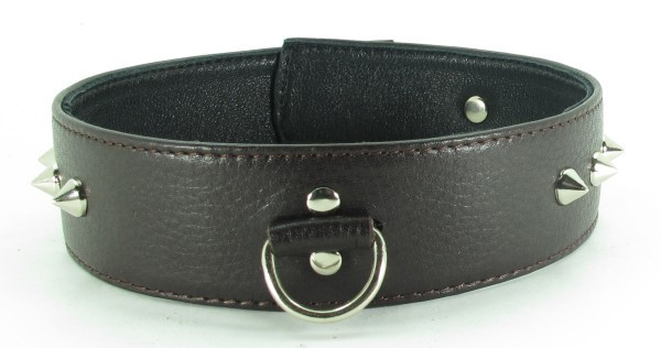 Ошейник с кольцом коричневый увеличенного размера XL 55033ars