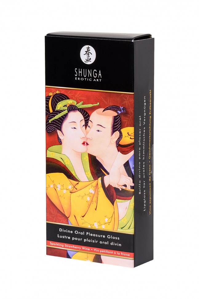 Блеск для губ Shunga «Божественное удовольствие», эффект тепла, прохлады и покалывания, клубника и шампанское, 10 мл