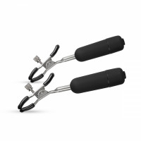 Зажимы на Соски c Вибрацией Easytoys Nipple Clamps With Vibrating Bullets ET617BLK