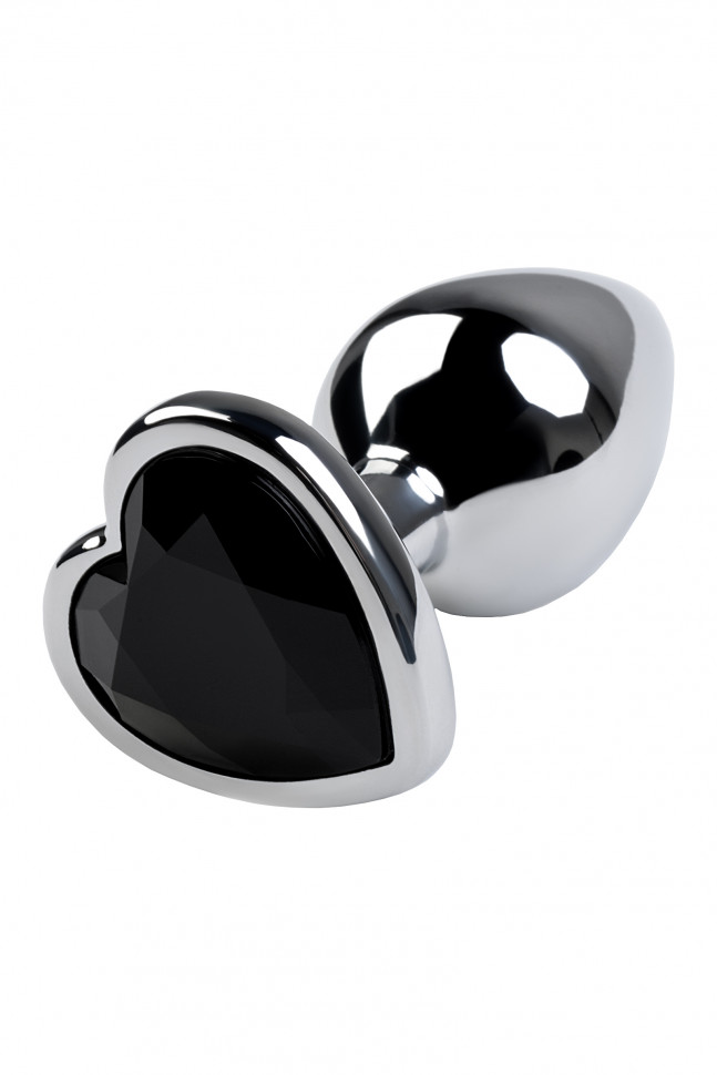 Анальная втулка Metal by TOYFA, металл, серебряная, с фиолетовым кристаллом, 7 см, Ø 2,7 см, 50 г