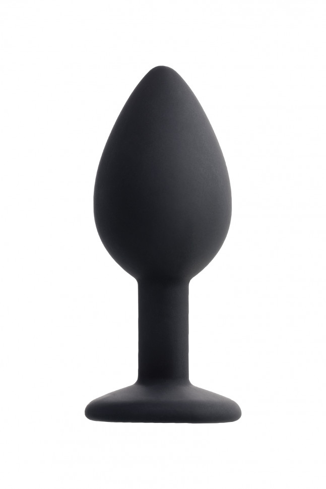 Анальная втулка POPO Pleasure by TOYFA со стразом S, силикон, черная, 7,2 см, Ø 2,8 см, 25 г