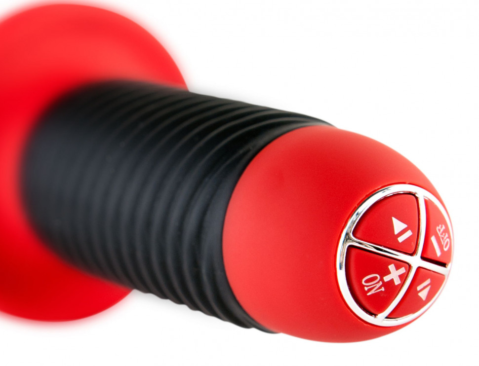 Анальный стимулятор Black & Red by TOYFA с вибрацией, водонепроницаемый, силикон, чёрный, 27 см, Ø 5,7 см