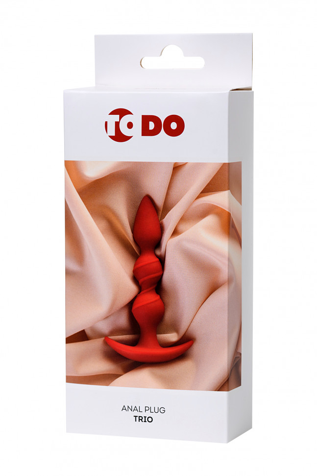 Анальная втулка ToDo by Toyfa Trio, силикон, красная, 16 см, Ø 3,3 см