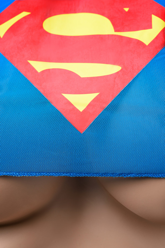 Костюм супервуман Candy Girl (топ, юбка, стринги), сине-красный, OS