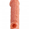Насадка KOKOS реалистичная с дополнительной стимуляцией, TPE, телесная, 17.6 см