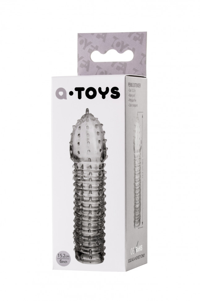 Насадка на пенис TOYFA  A-Toys Boyn, TPR, прозрачный, 15,2 см