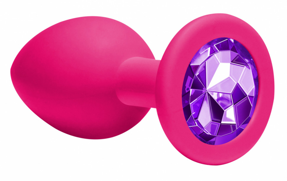 Анальная пробка Emotions Cutie Medium Pink dark purple crystal 4012-02Lola