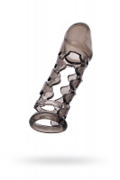 Насадка ToyFa XLover, для увеличения размера,TPE, черная прозрачная, 11,5 см