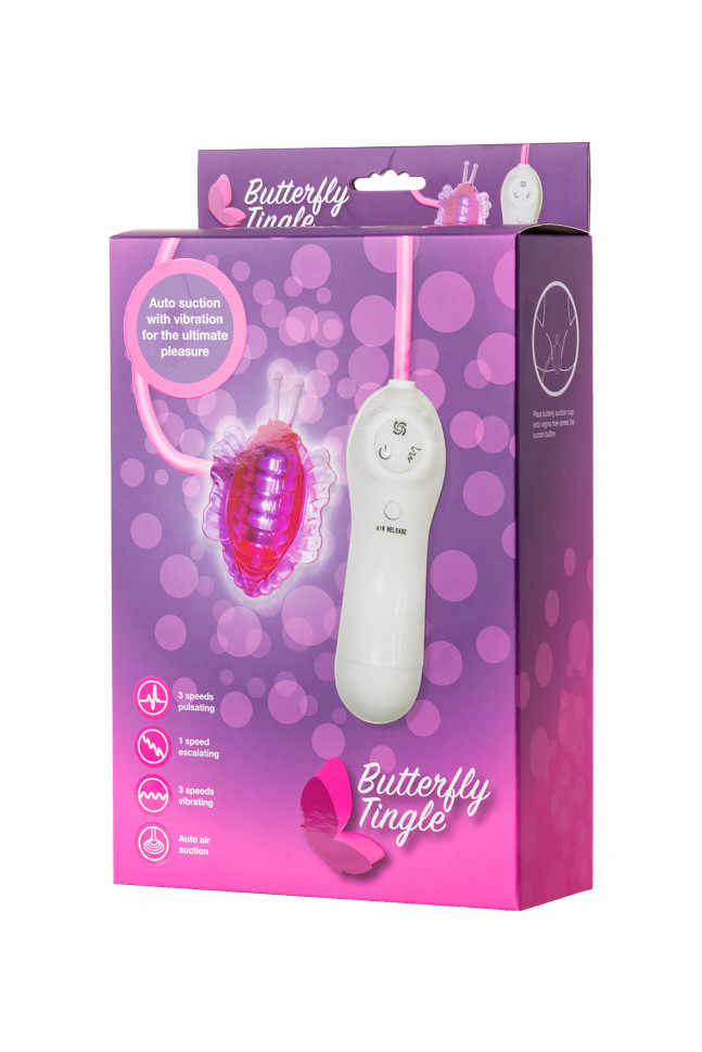 Вибратор бабочка Dream Toys, ПВХ+ABS пластик и нейлон, розовый, 8 см.
