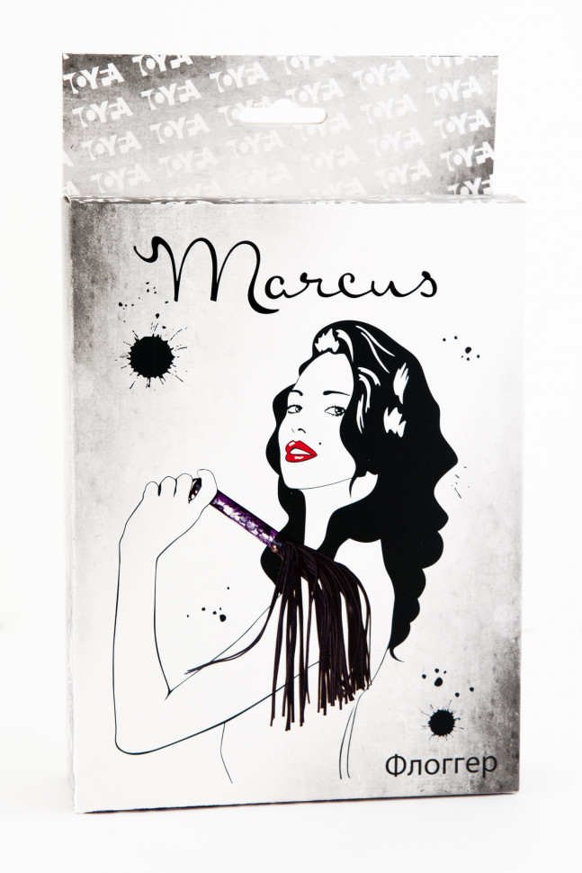 Флоггер с кружевной ручкой TOYFA Marcus, пурпурный, 38 см