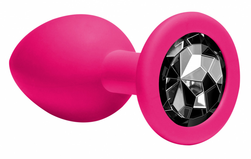 Анальная пробка Emotions Cutie Medium Pink black crystal 4012-01Lola