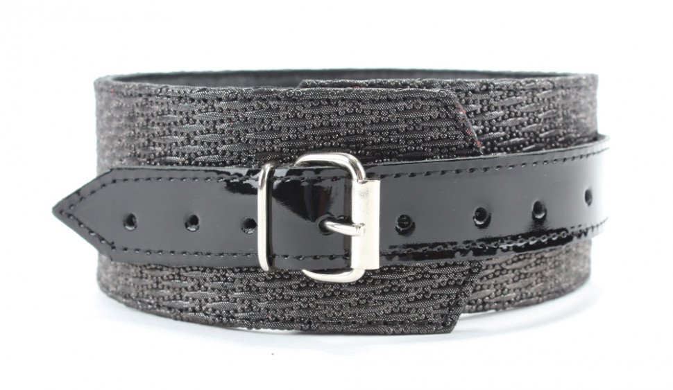 Ошейник из натуральной кожи с тиснением 55045ars