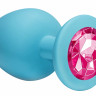 Анальная пробка Emotions Cutie Large Turquoise pink crystal 4013-03Lola