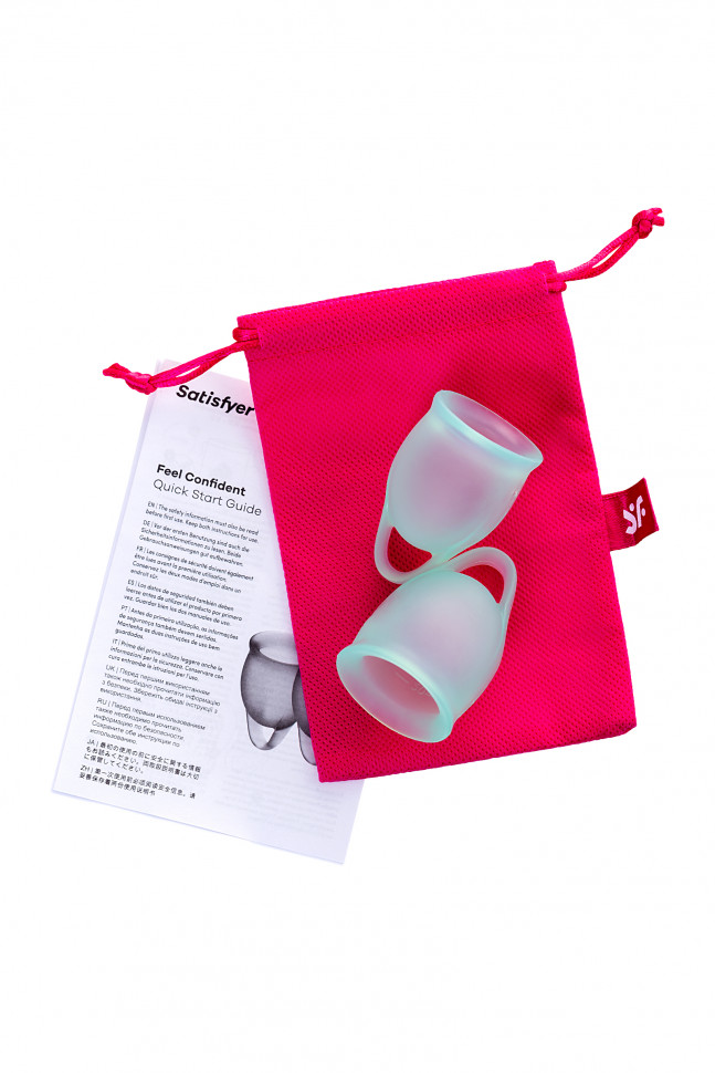 Менструальная чаша Satisfyer Feel Confident, 2 шт в наборе, силикон, фиолетовый