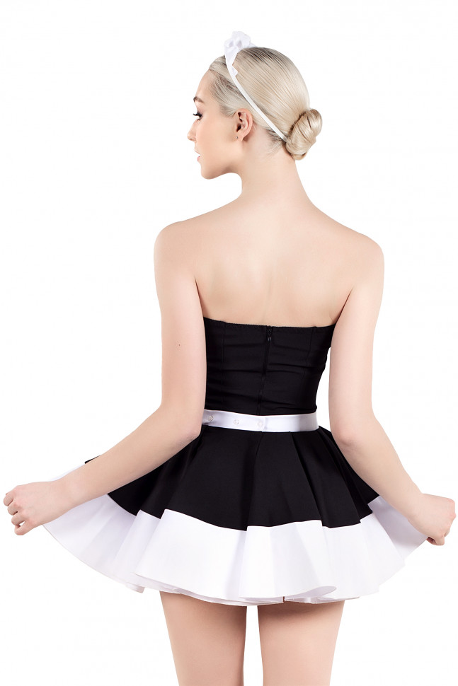 Нижняя часть костюма «Горничная», Pecado BDSM, юбка, черно-белый, 44-46