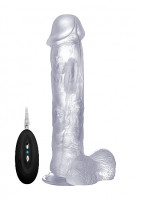 Вибратор Realistic Cock 11.6" With Scrotum Transparent SH-REA006TRA