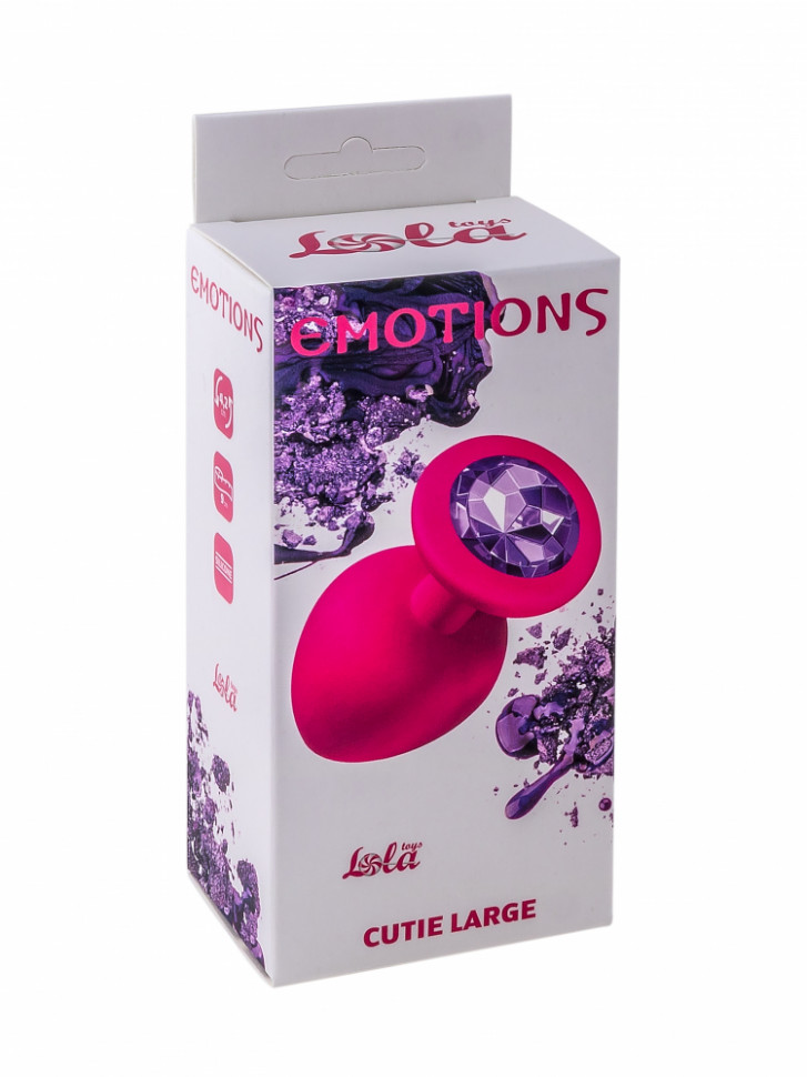 Анальная пробка Emotions Cutie Large Pink dark purple crystal 4013-02Lola