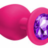 Анальная пробка Emotions Cutie Large Pink dark purple crystal 4013-02Lola