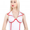 Верхняя часть костюма «Медсестра», Pecado BDSM, корсет, головной убор, бело-красный, 46