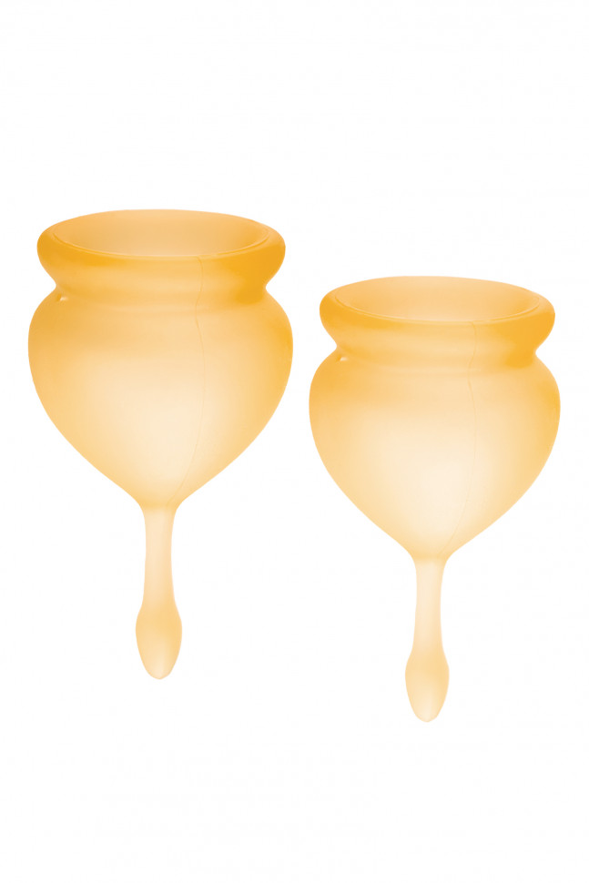 Менструальная чаша Satisfyer Feel Good, 2 шт в наборе, силикон, оранжевый