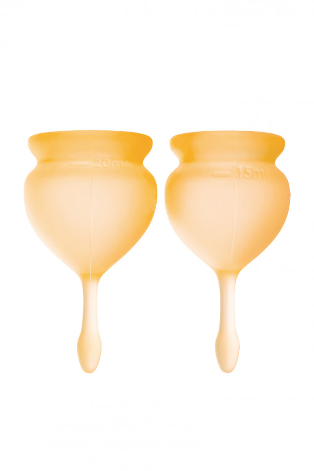 Менструальная чаша Satisfyer Feel Good, 2 шт в наборе, силикон, оранжевый