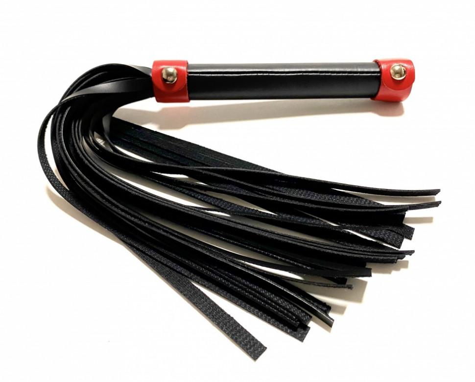 Плеть из эко-кожи чёрно-красная 50013ars