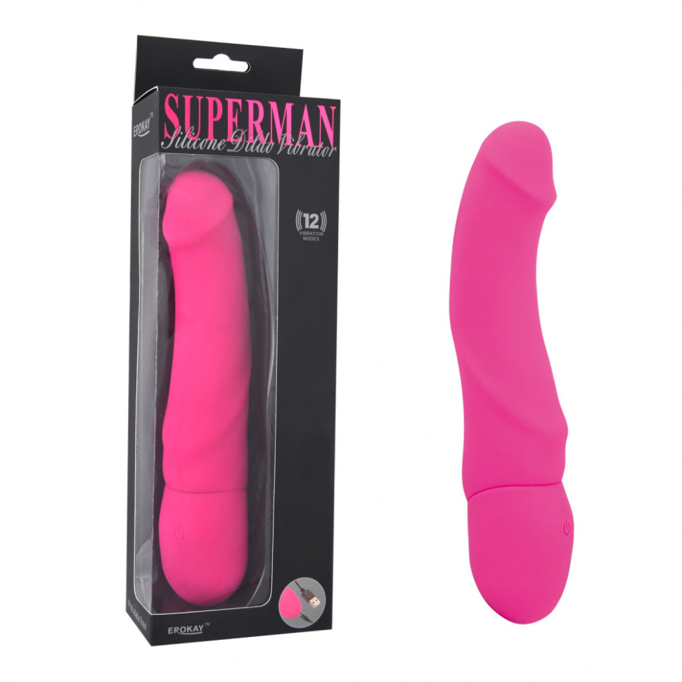 Вибратор Rechargeable Silicone Dildo PINK EK-1401-PK
