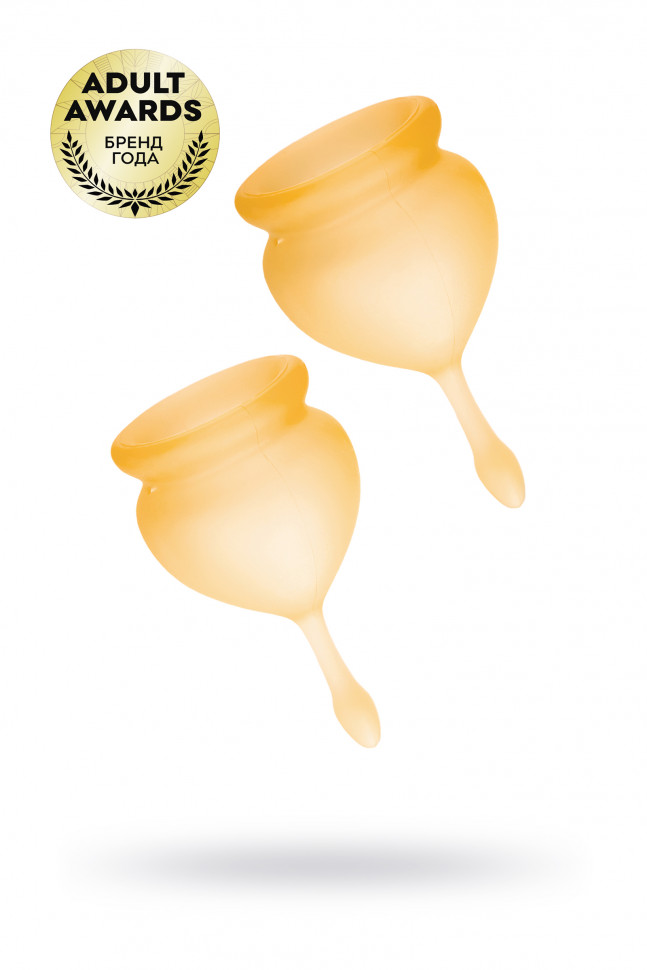 Менструальная чаша Satisfyer Feel Good, 2 шт в наборе, силикон, оранжевый