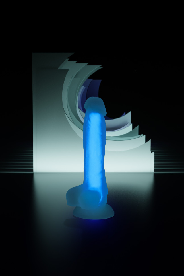 Фаллоимитатор, светящийся в темноте, Beyond by Toyfa, Bruce Glow, силикон, прозрачный, 22 см